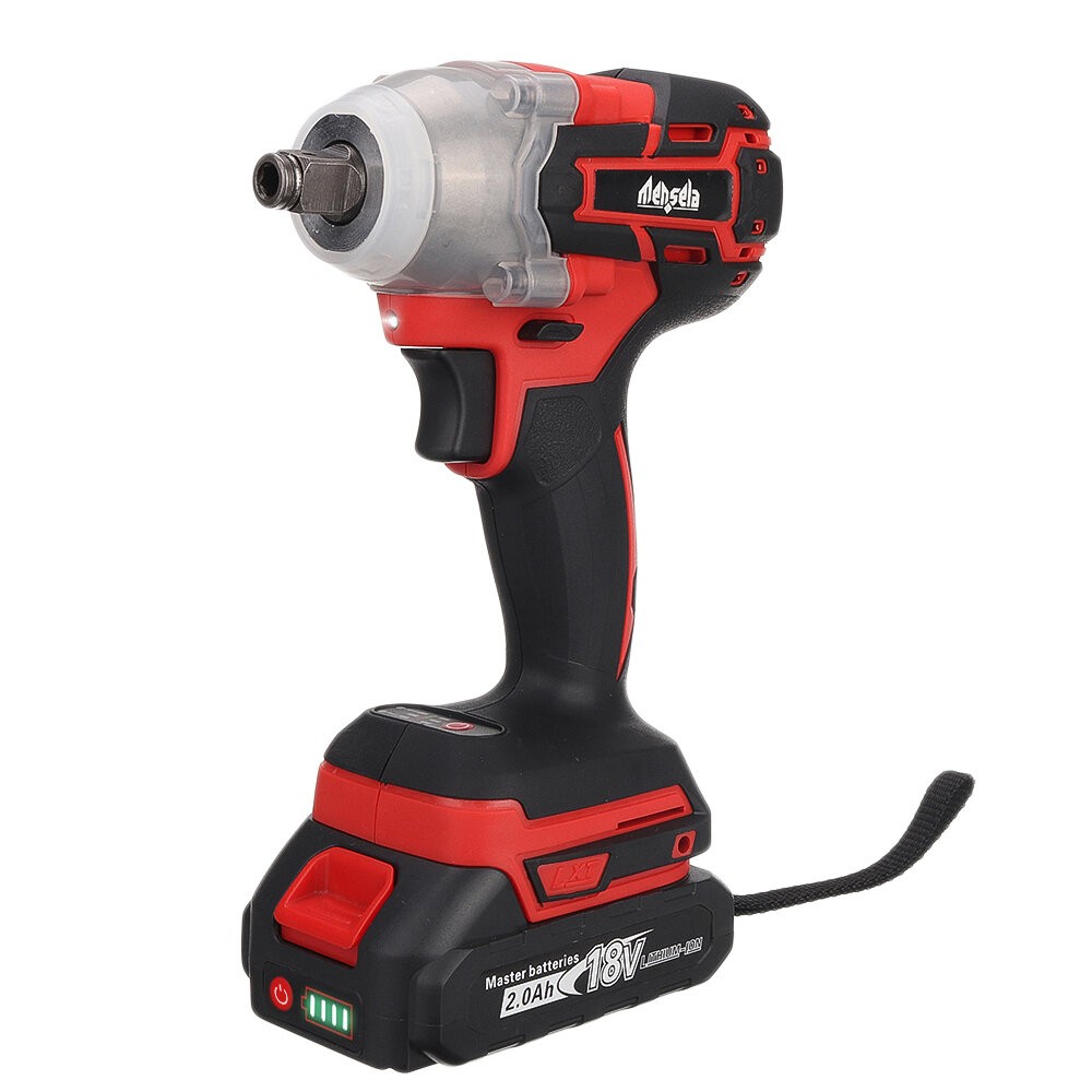 Mensela EW-L1 3台1 18V3500RPM 380N.M无刷冲击扳手1/2"夹头3 速无线充电螺丝刀钻头带无/1/2 2.0AH 电池 LED 工作灯