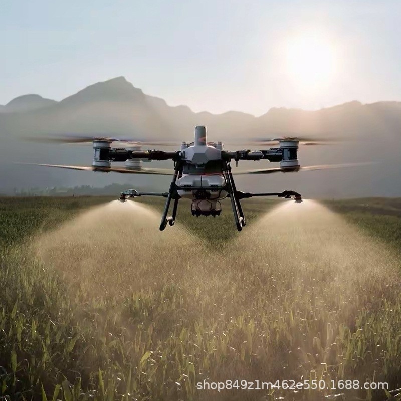 DJI T100 agricultural drone, 100kg lifting, spreading, and spraying capability, LiDAR, intelligent operation, compatible with [other technologies/systems].